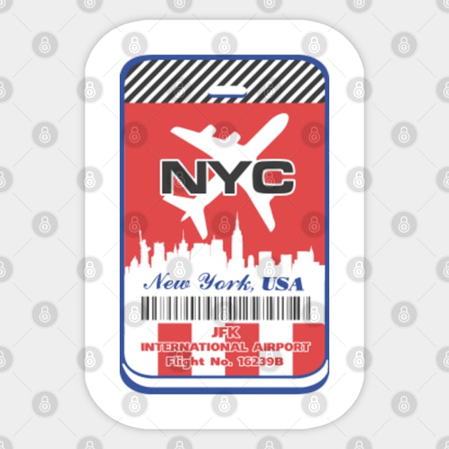 NYC airport tag Sticker by Andreeastore  